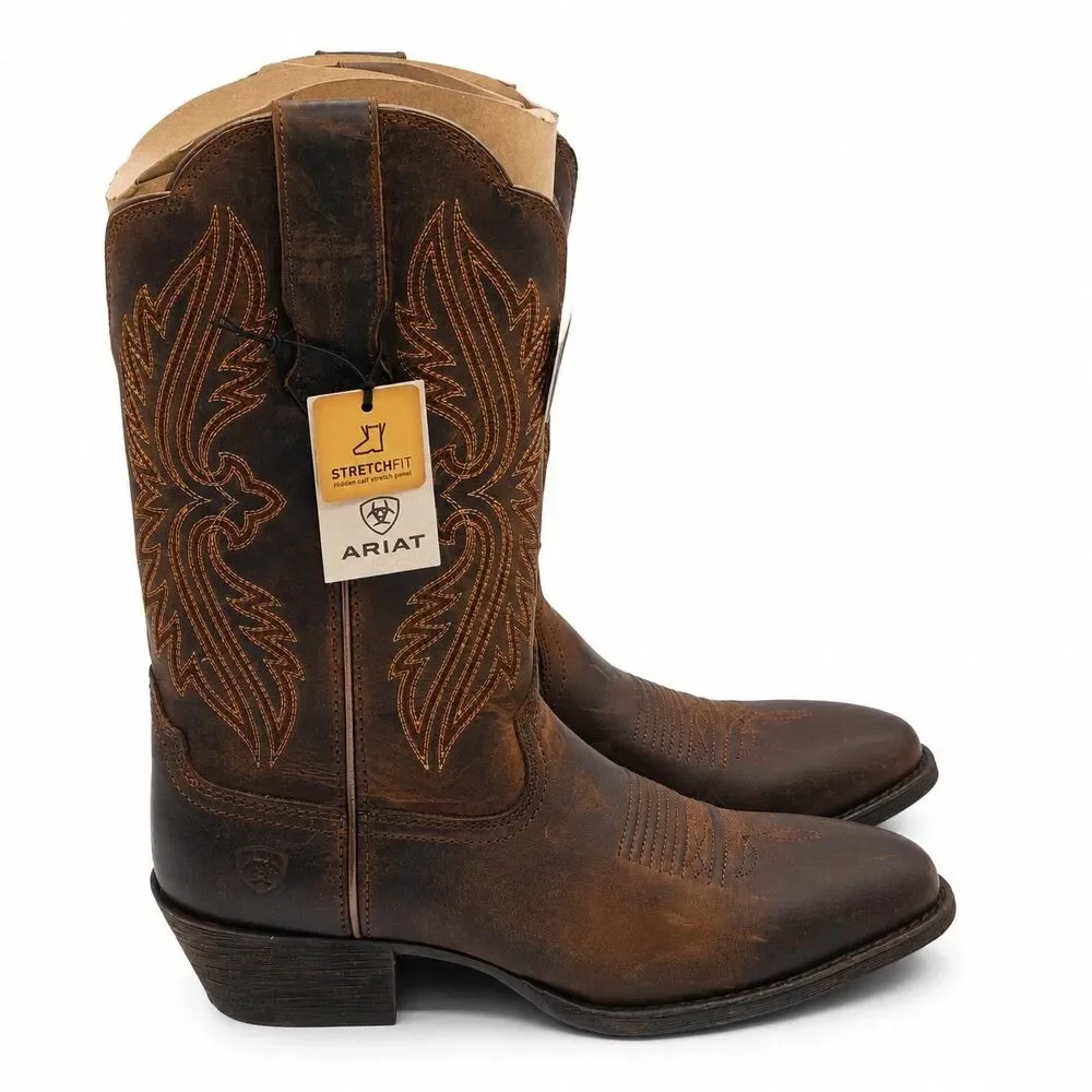 Ariat® Heritage R Toe StretchFit Western Cowboy Boots Brown Women's 7 B 10038380
